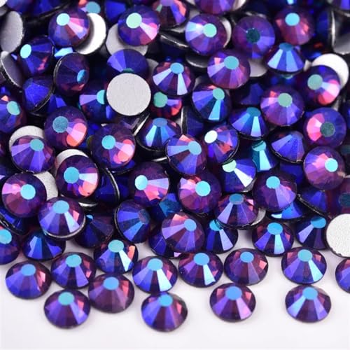 AHIOJEGX Hotfix Strasssteine Nicht Hotfix Strass Glitzer Strasssteine ​​Kristall Strass Diamant Nagel Charms Nail Art Dekorationen(Dk.Amethyst AB,Mixed-1440pcs) von AHIOJEGX