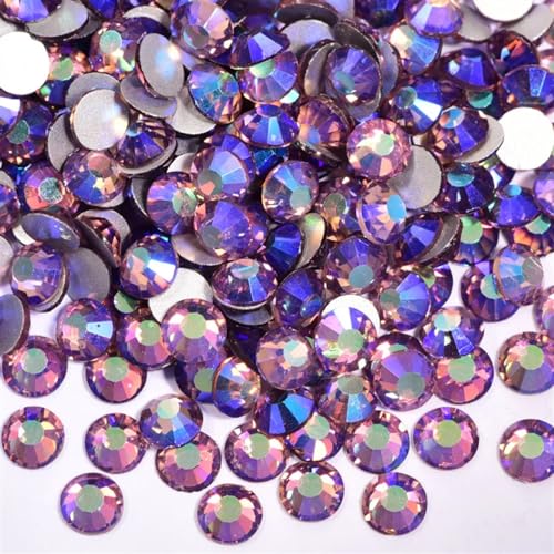 AHIOJEGX Hotfix Strasssteine Nicht Hotfix Strass Glitzer Strasssteine ​​Kristall Strass Diamant Nagel Charms Nail Art Dekorationen(Lt.Amethyst AB,Mixed-1440pcs) von AHIOJEGX