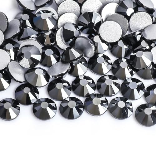 AHIOJEGX Hotfix Strasssteine Super glitzernde Strasssteine, schwarz, glänzend, SS4–SS30, Nicht HotFix, Flache Rückseite, Glas-Strasssteine, Kleiderdekorationen(SS16-1440PCS) von AHIOJEGX