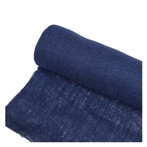 AHIOJEGX Juteband 48 cm * 3 Yards natürliche Juterolle Sackleinen Leinenstoff for DIY Handarbeit Nähen Handwerk Kissen und Tasche Tischdecke Heimdekoration(Deep Blue) von AHIOJEGX