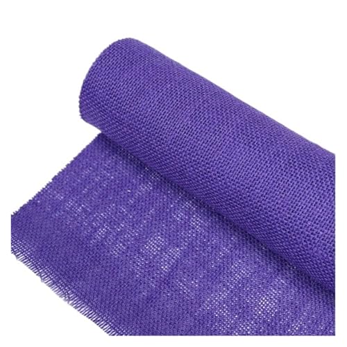 AHIOJEGX Juteband 48 cm * 3 Yards natürliche Juterolle Sackleinen Leinenstoff for DIY Handarbeit Nähen Handwerk Kissen und Tasche Tischdecke Heimdekoration(Deep Purple) von AHIOJEGX