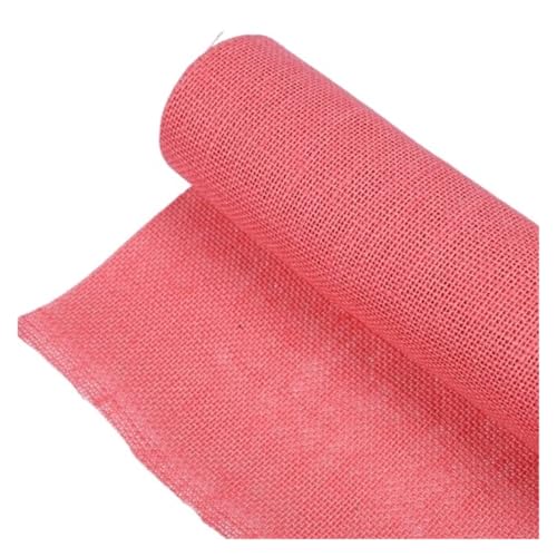 AHIOJEGX Juteband 48 cm * 3 Yards natürliche Juterolle Sackleinen Leinenstoff for DIY Handarbeit Nähen Handwerk Kissen und Tasche Tischdecke Heimdekoration(Pink) von AHIOJEGX