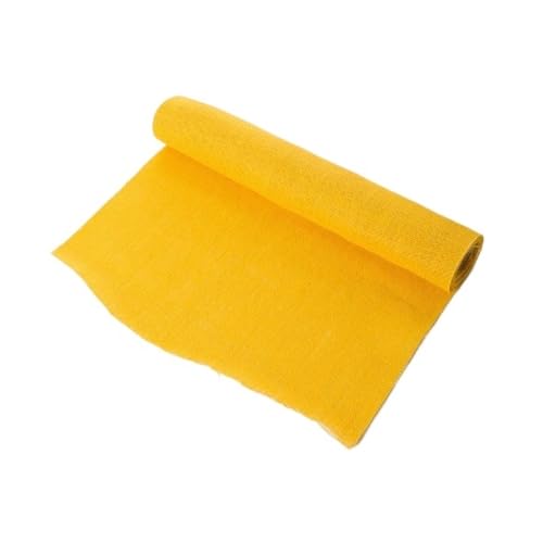 AHIOJEGX Juteband 48 cm * 3 Yards natürliche Juterolle Sackleinen Leinenstoff for DIY Handarbeit Nähen Handwerk Kissen und Tasche Tischdecke Heimdekoration(Yellow) von AHIOJEGX