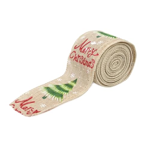 AHIOJEGX Juteband Weihnachts-Sackleinen-Band-Rolle Weihnachtsbaum-Schnur-Streamer-Band Auto-LKW-rotes Kariertes Band for Verpackung DIY-Bogen-Basteln(Y04) von AHIOJEGX