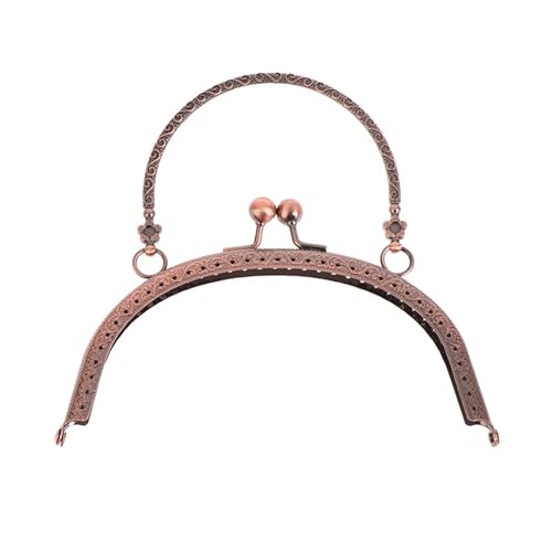 AHIOJEGX Kiss Clasp Schloss DIY Vintage Elegante Damen Geldbörse Rahmen Clutch Bag Verschluss mit Griff Rändelung Bronze Hardware Zubehör Für Taschenherstellung(16.5CM D) von AHIOJEGX