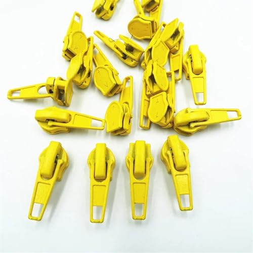 AHIOJEGX Reißverschluss-Zieher 10-100 Stück 3#/5# Nylonspule Auto Lock Reißverschlusszieher DIY Nähwerkzeug Reißverschlussschieber 20 Farben(Gold,100_3#) von AHIOJEGX