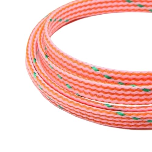 AHIOJEGX kabelschutzschlauch 1/5/20/50M Erweiterte Geflechthülle PP-Baumwollgarn 4 8 12mm Weichdrahtwicklung Isolierter Kabelschutz Leitungsbaum Kabelmantel(Pink Green Orange,12MM_20 Meters) von AHIOJEGX