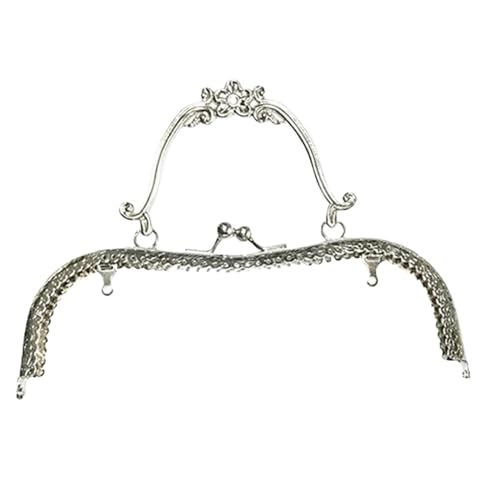 Kiss Clasp Schloss 20,5 cm Metall-Geldbörsen-Rahmengriff, Clutch-Taschen-Zubehör, DIY-Kussverschluss-Schloss, bronzefarbene Prägung, M-förmige Handtaschen-Hardware Für Taschenherstellung(Silver) von AHIOJEGX