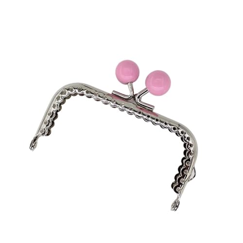 Kiss Clasp Schloss 3 Stück 8,5 cm Candy Perlen Silber Ton glänzend Metall Geldbörse Rahmen Griff for Clutch Bag Handtasche Zubehör machen Nähen Kuss Verschluss Verschluss Für Taschenherstellung(Pink) von AHIOJEGX