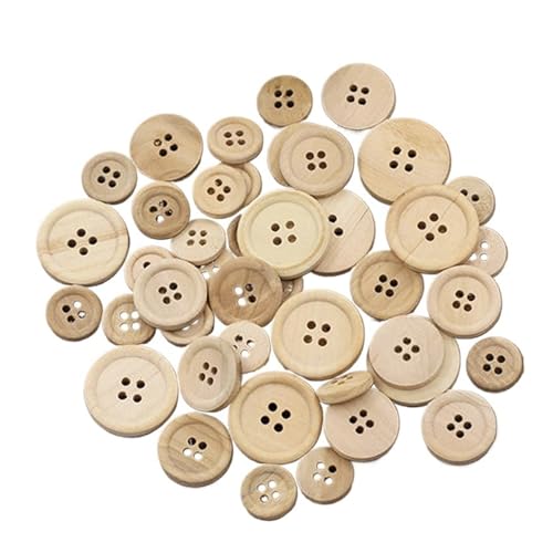 Nähknöpfe, Holzknöpfe, rund, 4 Löcher, Nähen, Scrapbooking, Zuhause, DIY, Nähzubehör, 15/20/25 mm (15 mm) von AHIOJEGX