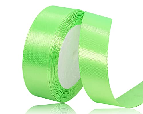 Satinband Fruchtgrün 20mm, 22 Meters Dekoration Geschenkband breit Schleifenband, Stoffband für Hochzeit, Taufe und Geburtstag Geschenke von AHOMAME