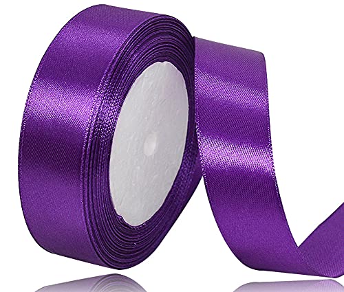 Satinband Lila 20mm, 22 Meters Dekoration Geschenkband breit Schleifenband, Stoffband für Hochzeit, Taufe und Geburtstag Geschenke von AHOMAME