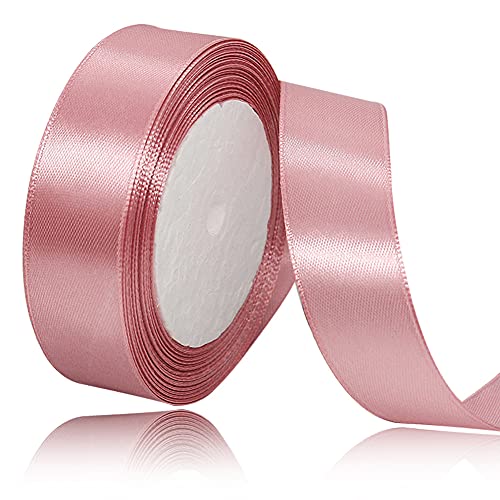 Satinband Roségold 20mm, 22 Meters Dekoration Geschenkband breit Schleifenband, Stoffband für Hochzeit, Taufe und Geburtstag Geschenke von AHOMAME