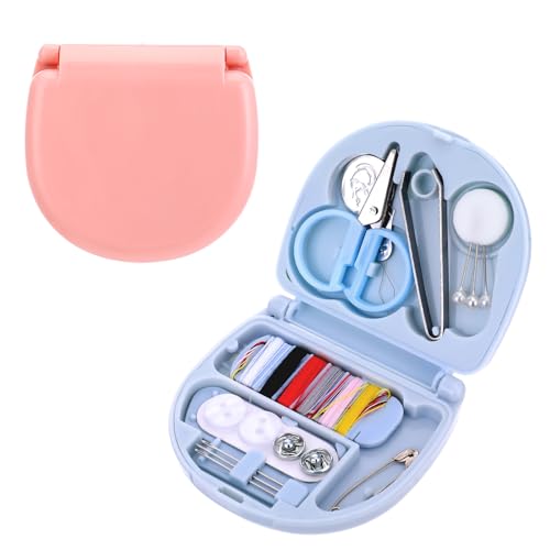 AHQiZFX 2 Set Nähset Mini Reise,Nähset Grundausstattung Klein,Tragbares Reise Näh Reparaturzubehör,Mini Nähprojekt Set mit Faltbarem Etui,für Reisen Erwachsene Anfänger Zuhause Notfall DIY Nähzubehör von AHQiZFX