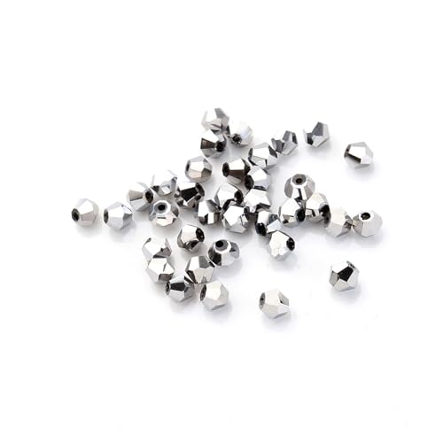 AHUFGN Kristall Bicone Perlen 2 3 4 6 8mm Glas Kristall Doppelkegel Perlen Schwarz Lose Spacer Facettierte Perlen for Frauen DIY Herstellung Von Schmuck Stickerei Zubehör(Champagne,3mm 330pcs) von AHUFGN