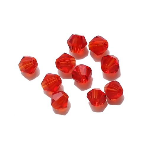 AHUFGN Kristall Bicone Perlen 2 3 4 6 8mm Glas Kristall Doppelkegel Perlen Schwarz Lose Spacer Facettierte Perlen for Frauen DIY Herstellung Von Schmuck Stickerei Zubehör(Light red,2mm 540pcs) von AHUFGN