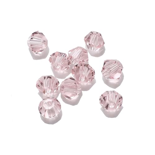 AHUFGN Kristall Bicone Perlen 2 3 4 6 8mm Glas Kristall Doppelkegel Perlen Schwarz Lose Spacer Facettierte Perlen for Frauen DIY Herstellung Von Schmuck Stickerei Zubehör(Pink,3mm 330pcs) von AHUFGN