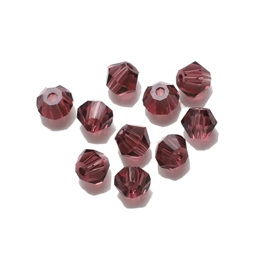 AHUFGN Kristall Bicone Perlen 2 3 4 6 8mm Glas Kristall Doppelkegel Perlen Schwarz Lose Spacer Facettierte Perlen for Frauen DIY Herstellung Von Schmuck Stickerei Zubehör(Purple,4mm 240pcs) von AHUFGN