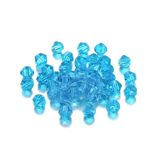 AHUFGN Kristall Bicone Perlen 200 Stück 3 mm AB-Farbe glänzende facettierte Glasperlen lose Abstandshalter Doppelkegel-Kristalle Perlen for DIY-Armbänder Schmuckherstellung Zubehör(Lake Blue-01) von AHUFGN