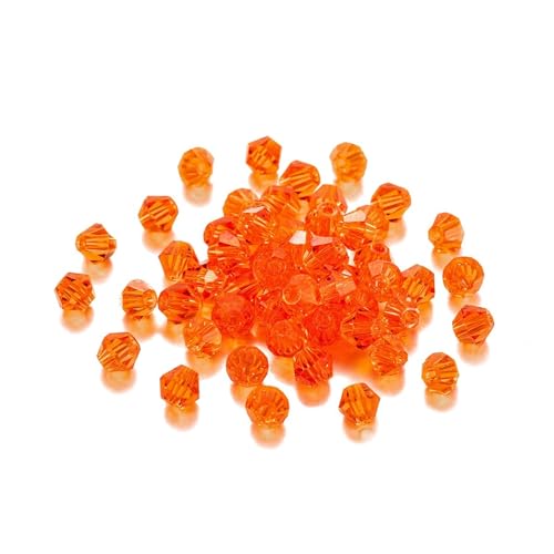 AHUFGN Kristall Bicone Perlen 200 Stück 3 mm AB-Farbe glänzende facettierte Glasperlen lose Abstandshalter Doppelkegel-Kristalle Perlen for DIY-Armbänder Schmuckherstellung Zubehör(Orange) von AHUFGN