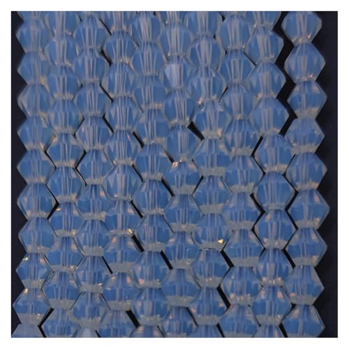 AHUFGN Kristall Bicone Perlen 3 4 6 mm facettierte Doppelkegel-Glasperlen, Kristallperlen zur Schmuckherstellung, DIY-Armband-Halskettenzubehör(JZ021,4mm(90pcs)) von AHUFGN