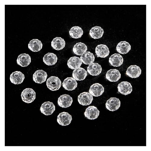 AHUFGN Kristall Bicone Perlen 50-500 Teile/los 4mm/6mm/8mm/10mm Österreich Facettierte Doppelkegel Kristall Acryl Perlen lose Spacer Runde Perlen for DIY Schmuck Machen(White,4mmx500pcs) von AHUFGN