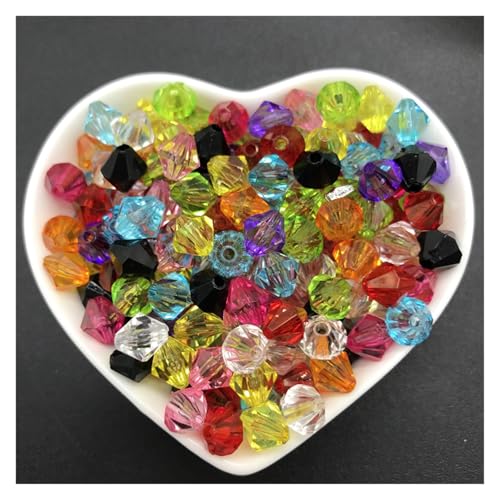 AHUFGN Kristall Bicone Perlen 6mm 8mm 10mm Acryl Spacer Perlen Facettierte Bicone Kristall Spacer Perlen for Schmuck Machen(Mix Color,10mm 50pcs) von AHUFGN