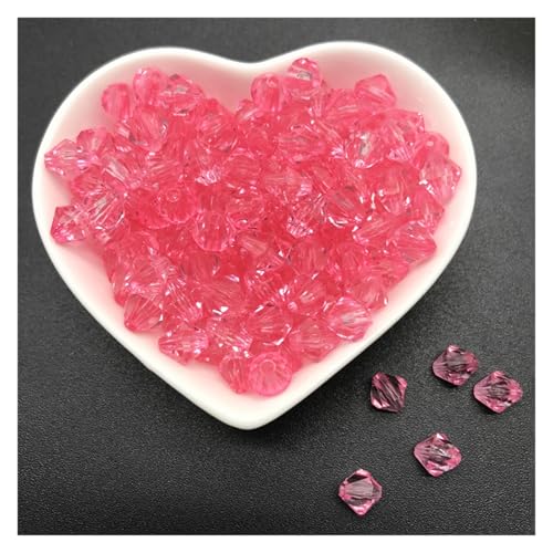 AHUFGN Kristall Bicone Perlen 6mm 8mm 10mm Acryl Spacer Perlen Facettierte Bicone Kristall Spacer Perlen for Schmuck Machen(Pink,6mm 200pcs) von AHUFGN