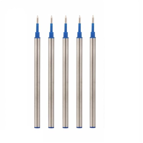 AHUFGN Kugelschreiber 111 mm blau-Schwarze Farbtintenminen for Tintenroller, 0,5 mm Spitze, Büro- und Schreibwaren(5pcs Blue) von AHUFGN