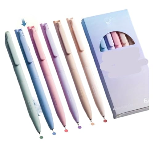 AHUFGN Kugelschreiber 6 Teile/Satz Nette Gel Pen-Set Retro 0,5mm Farbe Unterschrift Stift Student Writing Tinte Stift Kugelschreiber Schule Büro schreibwaren von AHUFGN