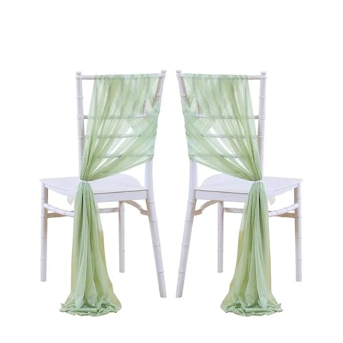 AHUFGN Stuhlschleifen 10/50 Stück 17x250cm Salbeigrün Chiffon Stuhlschärpen 12er Set Schärpen Hochzeit Stuhlhussen Band Hochzeitsfeier Gang Stuhl Dekor(Green,10 pcs) von AHUFGN