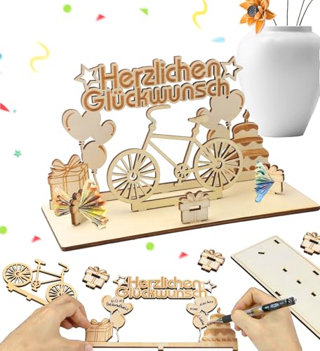 Geldgeschenk Hochzeit Holz,Holz Fahrrad Geschenk,Geldgeschenk Für Radfahrer,Geschenke Aus Holz Für Geburtstag Hochzeit Jubiläum,Personalisierte Geburtstag Geschenk Für Freunde, Familie Liebhaber von AHYDFSR