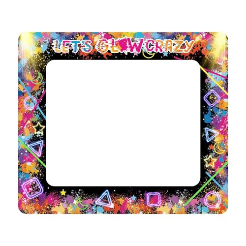 AIBAOBAO Lets Glow Crazy Aufblasbarer Rahmen Photo Booth Requisiten für Männer Frauen Geschenk, Geburtstag Dekoration, Aufblasbare Selfie Photo Frame für Geburtstagsfeier, 75 cm*65 cm von AIBAOBAO