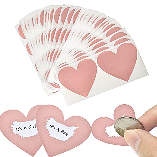 AIBAOBAO 50 Stück Rubbelaufkleber Herz Rubbellose Aufkleber, Scratch Sticker für Überraschung Geschenk Sich Entschuldigen Romantisch Valentinstag, DIY Scratch Off Label Card 8x7cm(Roségold) von AIBAOBAO