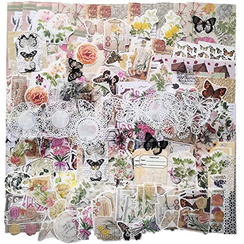 AIDIRui 260 Stück Zubehör für Vintage-Ausschnitte für ästhetische Alben für Tagebuch, Geschenkverpackungen Cottage Decor Collage Craft B von AIDIRui