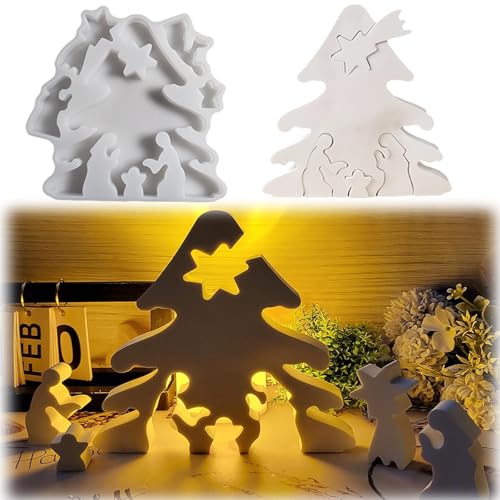 Gießformen Weihnachten Silikonform Weihnachten Gießformen Silikon, 3D Gipsform Weihnachten Silikonformen Tischdekorationen Kerzenform Seifenform Epoxidharz Formen Für DIY Kerze, Handwerk von AIDODIA