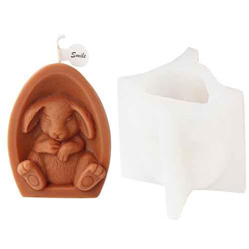 osterhase silikonform gießformen Osterhase Silikonform Kerzenhalter Ostern Kaninchen Silikonformen Gießformen Kerzenform Hase Kerzen Form Gießform für Ostern Deko Geschenke von AIDODIA