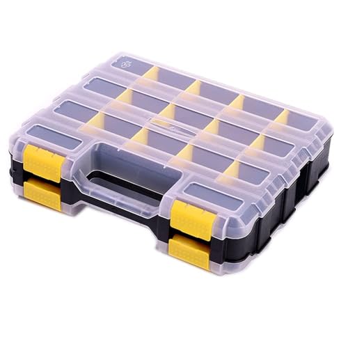 AIDY-PRO Schrauben Sortierbox 34 Fächer Kleinteile Organizer mit Fächern, Zweiseitig Schraubenbox Aufbewahrung Werkzeugbox, Schrauben Organizer Box für Muttern, Bolzen, Schrauben, Nägel und Kleinteile von AIDY-PRO