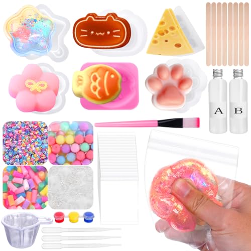 AIERSA Squishy Maker Kit, DIY Squishy Making Kits, Machen Sie Ihr eigenes Squishy Kit, Gel Squishy Making Kit für Mädchen 8-12, Home Made Squishy Toy Maker für Squishy Cat Paw von AIERSA