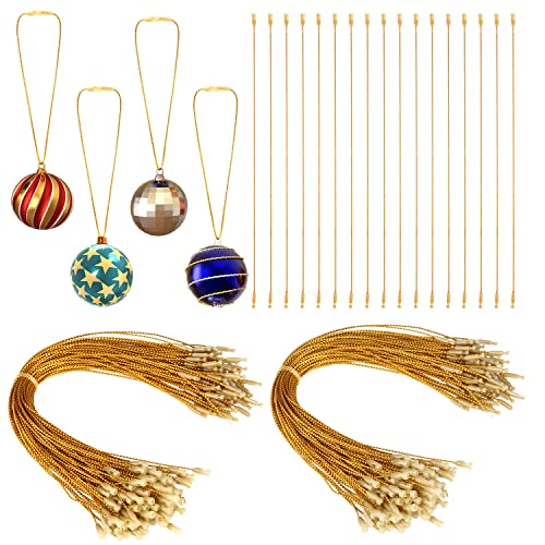 200stk Weihnachts Schmuck Aufhänger Schnur, 20cm Metallisch Schnappverschluss Schnur Ornament Schnappverschluss für Weihnachten Hängende Dekoration Partyzubehör (Gold) von AIEX