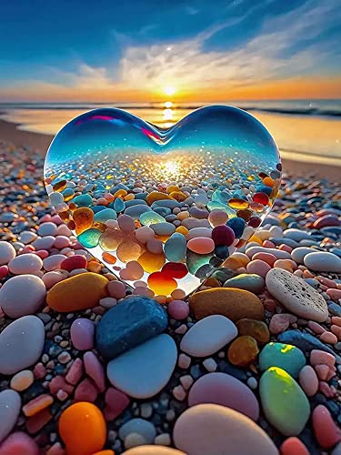 5D Diamond Painting, DIY Diamant Painting Set Diamant Painting Bilder DIY Kreuz Stickerei Malerei Kits für Home Wand und Eingang Dekorationen 11.8 x 15.7 Zoll (Love Stone) von AIKEWO