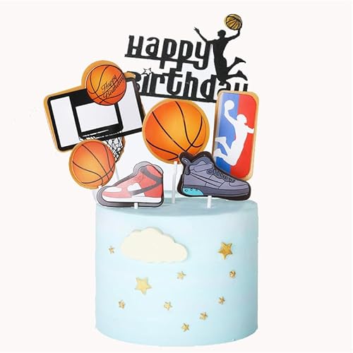 AILEXI Glitter Kuchen Toppers mit Happy Birthday Basketball Set von AILEXI