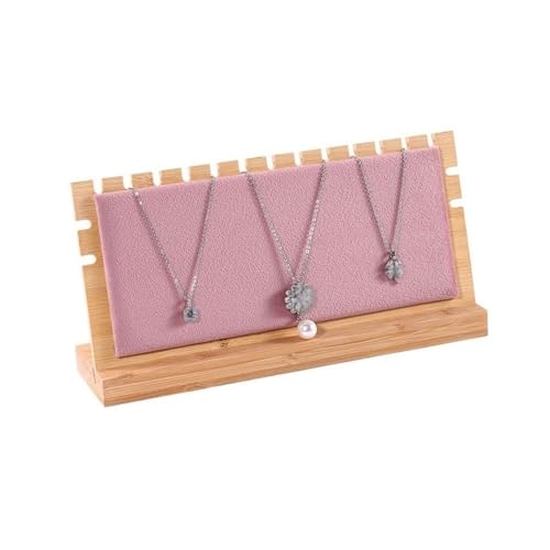 AILIUXIAOYAN Schmuckständer Holz Abnehmbare Halskette Display Rack Schmuck Hängen Rack Display Stand Stände Anhänger Organizer Schmuck Display Board Schmuckdisplay(Pink) von AILIUXIAOYAN