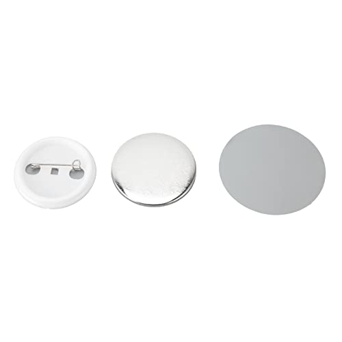 100 Pin Zurück -Knopfteile, Auszeichenknopfversorgungs Kit, Blechplastikbasis, Abzeichen, für Abzeichenhandwerk, Transparenter Film, Knopfherstellung (44 mm) von AILOOCEDI