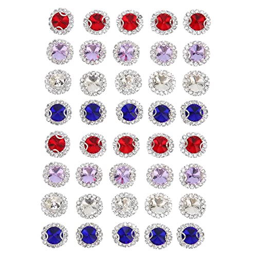 40pcs Nähen Sie Strasssteine, Glänzende Schnittkanten, Hohe Härte, 4 Farbe, DIY -Klauen -Strass -Verzierungen, Ideal für Schmuck, Taschen, Schuhe, Geschenke von AILOOCEDI