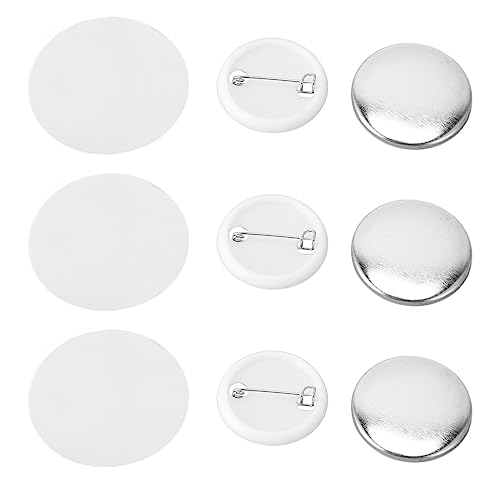 AILOOCEDI 100 Sets Pin-Back-Button-Teile, Metall-Pin, DIY, Leeres Abzeichen-Set für Kleidung, Rucksäcke, Hüte, Geeignet für Schulveranstaltungen, Namensschilder, Souvenirs (25MM) von AILOOCEDI