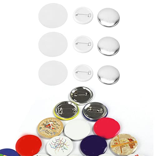 AILOOCEDI 100 Sets Pin-Back-Button-Teile, Metall-Pin, DIY, Leeres Abzeichen-Set für Kleidung, Rucksäcke, Hüte, Geeignet für Schulveranstaltungen, Namensschilder, Souvenirs (32MM) von AILOOCEDI