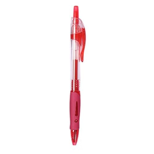 AILOOCEDI Kugelschreiber, Einziehbar, 0,5 Mm Spitze, Zum Schreiben Im Schulbüro, Neutraler Stift, Hochwertiges Kunststoffmaterial, Tinte auf Wasserbasis, Größe 15 X 2 X 1 Cm (Rot) von AILOOCEDI