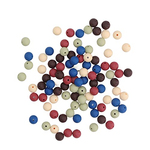 Bulk Mix Farbe Silikonperlen, 100pcs 9mm Silikonperlen Runden Mehrere Farben Silikon Lose Perlen für Halsketten Babyspielzeug (Typ a) von AILOOCEDI