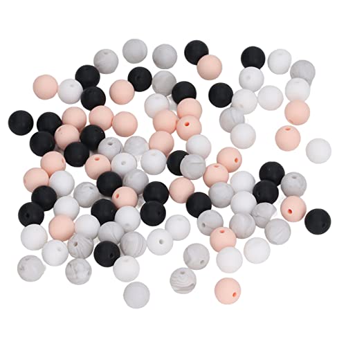 Bulk Mix Farbe Silikonperlen, 100pcs 9mm Silikonperlen Runden Mehrere Farben Silikon Lose Perlen für Halsketten Babyspielzeug (Typ c) von AILOOCEDI